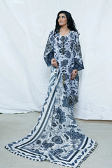 Luxury 3pcs Summer cotton with neckline embellished