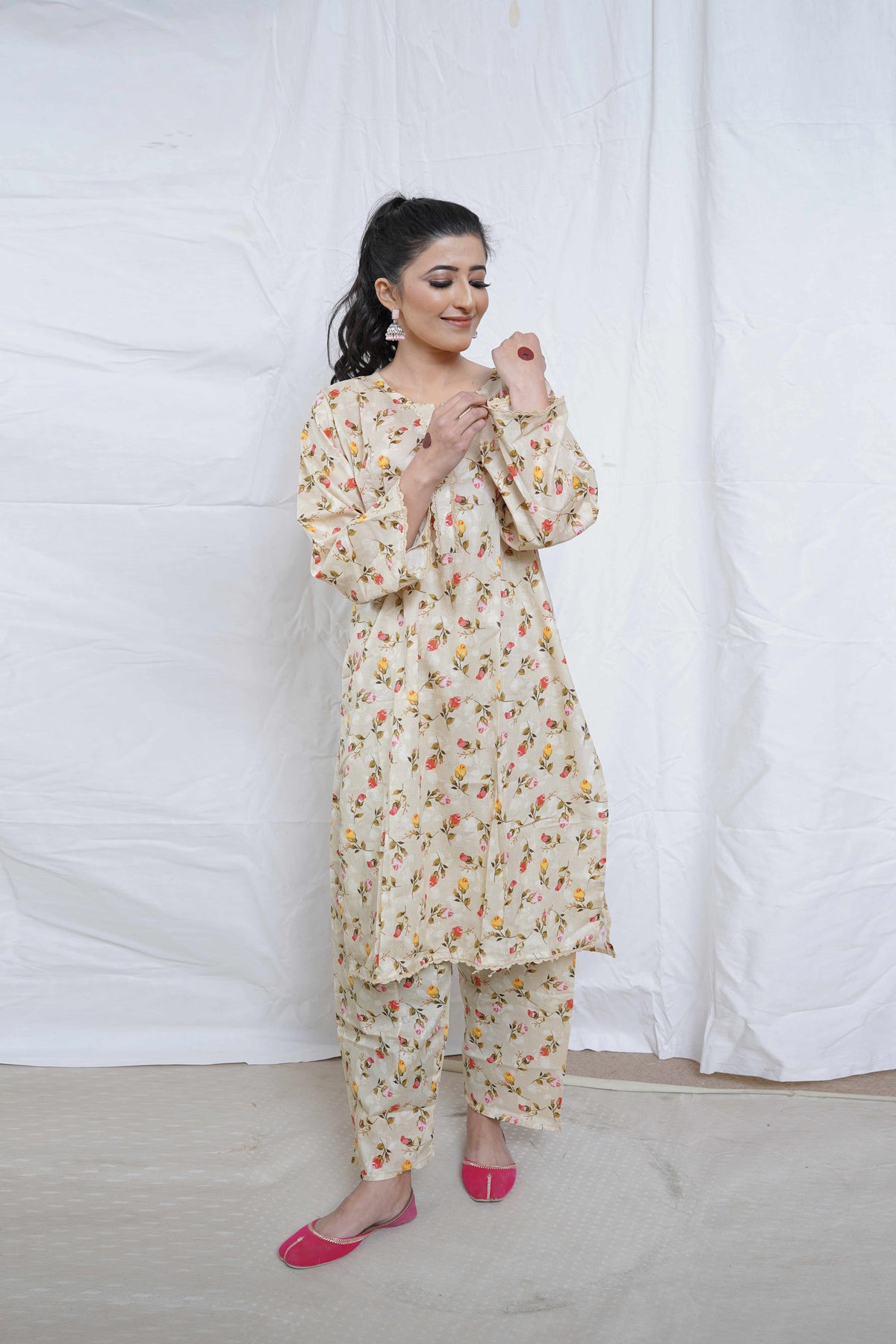 2 Piece – Printed Cotton Suit