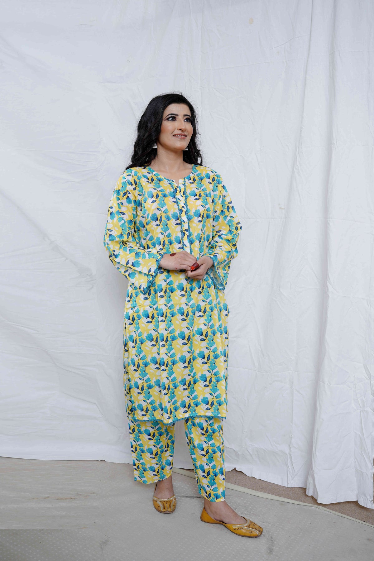 2 Piece – Printed Cotton Suit