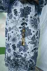 Luxury 3pcs Summer cotton with neckline embellished