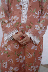 Floral Chikankari Kurti with Trouser