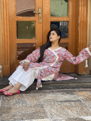 Chikankari Angrakha-Style Kurti with Trouser