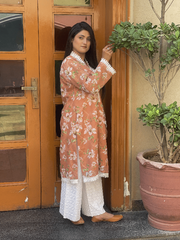 Floral Chikankari Kurti with Trouser